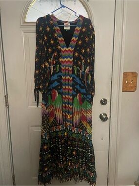 FARM Rio | Dresses | Farm Rio Womens Navy Macaw Embroidered Maxi Dress |  Poshmark